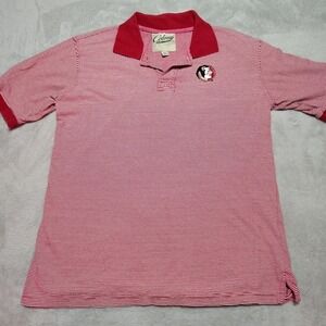 Colony Dry Goods Florida State Seminole Polo Shirt Men XL Red/White Stripe
